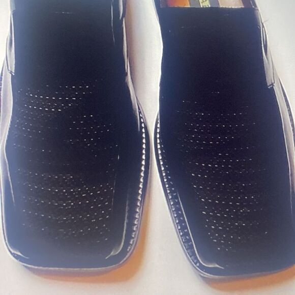 Vintage Zengara Leather Men\'s Black Loafers Shoes Size 8M